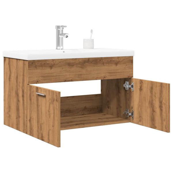 vidaXL Juego de muebles ba&ntilde;o 2 piezas madera ingenier&iacute;a roble artisan