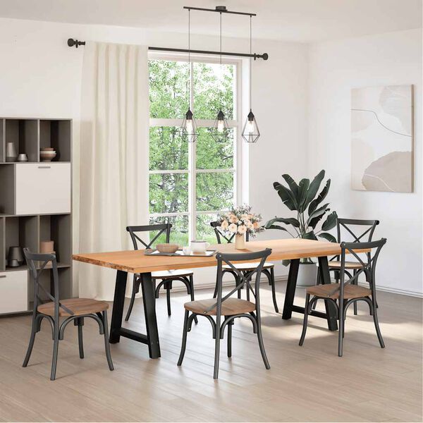 vidaXL Patas para mesa de comedor en forma de A (2 unidades), color negro, 70 x (72-73) cm, acero