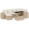 vidaXL Set sof&aacute;s de jard&iacute;n 7 piezas y cojines rat&aacute;n sint&eacute;tico beige