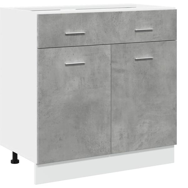vidaXL Mueble bajo con cajón "Lyon" de, gris hormigón, 80 x 46 x 81,5 cm, madera de ingeniería