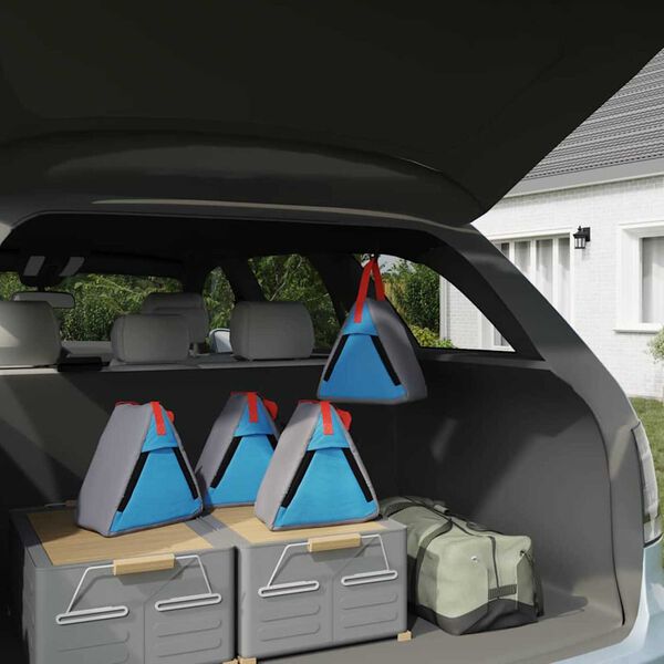 vidaXL Bolsa de almacenamiento 4 pcs Gris y azul 24 x 16 x 24 cm