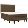 vidaXL Cama box spring con colch&oacute;n tela marr&oacute;n oscuro 140x200 cm