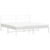 vidaXL Estructura cama sin colch&oacute;n con cabecero metal blanco 180x200cm