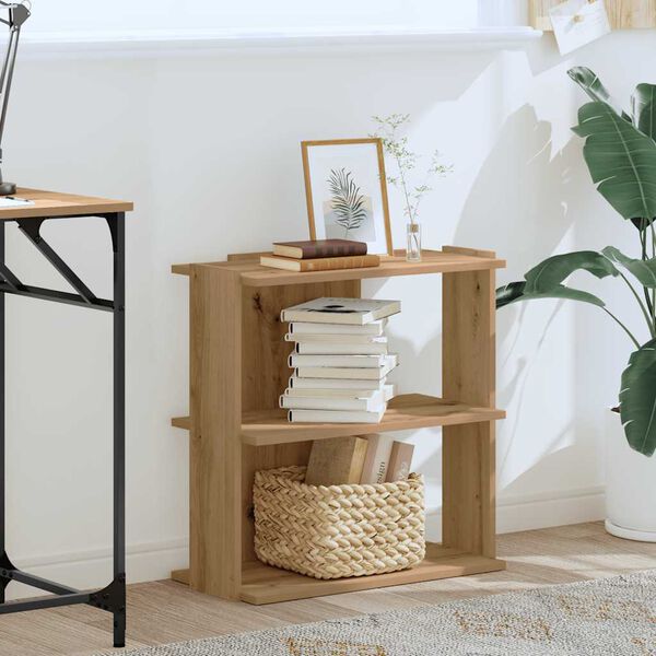 vidaXL Librer&iacute;a 3 niveles madera ingenier&iacute;a roble artesanal 60x30x60cm