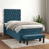 vidaXL Cama box spring con colch&oacute;n terciopelo azul oscuro 80x200 cm