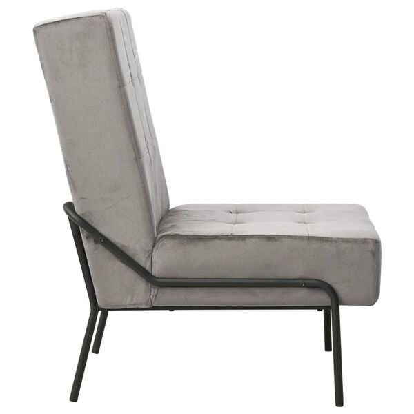vidaXL Silla de relajación de terciopelo gris claro 65x79x87 cm