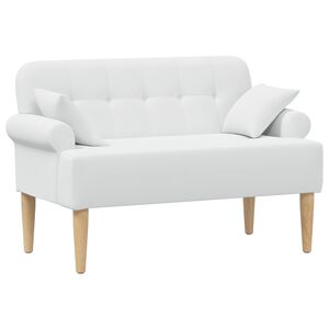 vidaXL Sof&aacute; amoroso con botones acolchados Blanco 120 x 65 x 79 cm