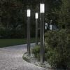 vidaXL Balizas luminosas con sensor, 3 unidades, 110 cm, acero inoxidable, IP44