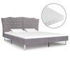 vidaXL Cama con colch&oacute;n tela gris claro 160x200 cm
