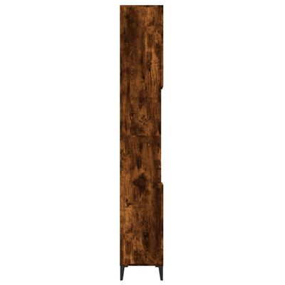 vidaXL Armario de baño madera contrachapada roble ahumado 30x30x190 cm