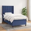 vidaXL Cama box spring con colch&oacute;n tela azul 90x200 cm