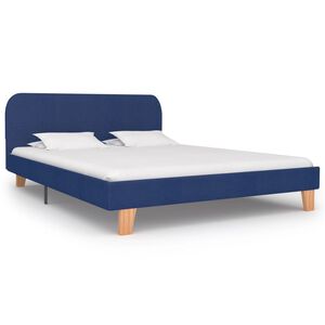 vidaXL Estructura de cama sin colch&oacute;n tela azul 140x200 cm