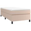 vidaXL Cama box spring con colch&oacute;n cuero sint&eacute;tico capuchino 90x200 cm