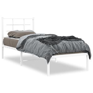 vidaXL Estructura cama sin colch&oacute;n con cabecero metal blanco 80x200 cm
