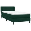 vidaXL Cama box spring con colch&oacute;n terciopelo verde oscuro 90x220 cm