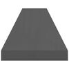 vidaXL Estante flotante de pared 2 uds MDF gris brillo 120x23,5x3,8 cm