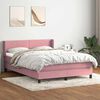 vidaXL Cama box spring con colch&oacute;n terciopelo rosa 160x220 cm