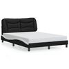 vidaXL Estructura de cama con LED sin colch&oacute;n Hvar negro blanco 120x200 cm