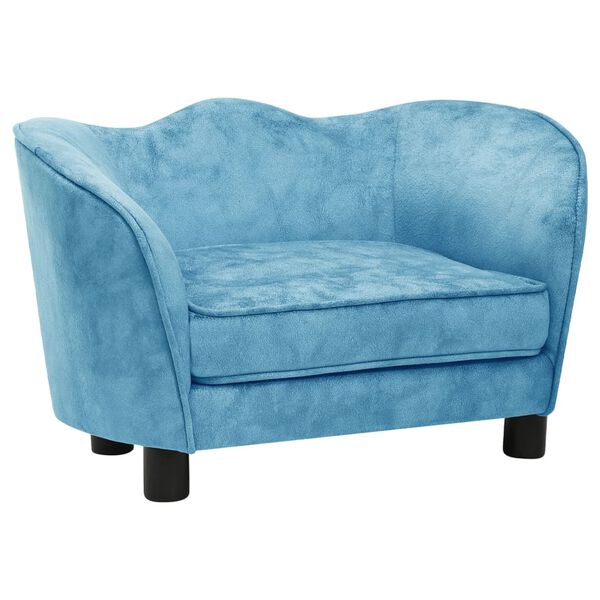 vidaXL Sof&aacute; para perro felpa turquesa 66x43x40 cm