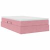 vidaXL Cama con almacenamiento y colch&oacute;n Rosa 120 x 200 cm Terciopelo