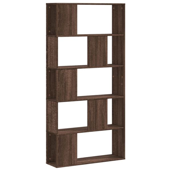 vidaXL Librer&iacute;a de 5 niveles madera marr&oacute;n roble 80,5x23,5x162,5 cm