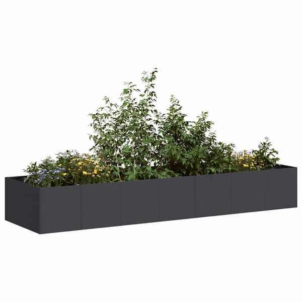 vidaXL Jardinera de acero laminado en fr&iacute;o negro 280x80x40 cm