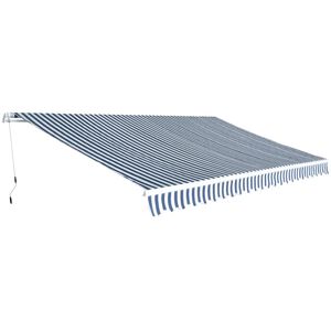 vidaXL Toldo plegable de operaci&oacute;n manual 500 cm azul y blanco