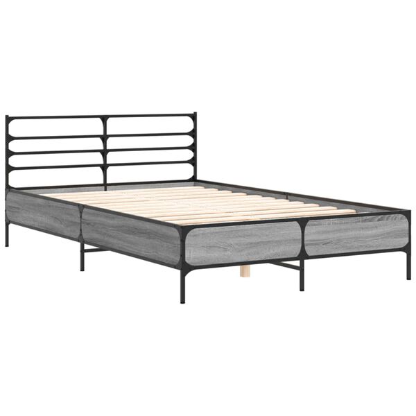 vidaXL Estructura cama madera ingenier&iacute;a metal gris Sonoma 140x190 cm