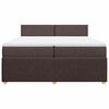 vidaXL Cama box spring con colch&oacute;n tela marr&oacute;n oscuro 200x200 cm