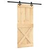 vidaXL Puerta Corredera Natural y negro 85 x 210 cm