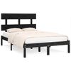 vidaXL Estructura de cama doble madera maciza negra 135x190 cm