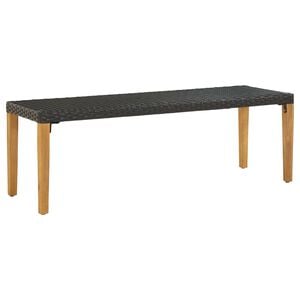 vidaXL Banco de jard&iacute;n rat&aacute;n negro 80 cm