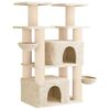 vidaXL &Aacute;rbol para gatos con postes de sisal Crema 147 cm 2 uds.