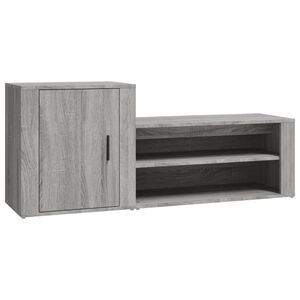 vidaXL Zapatero madera contrachapada gris Sonoma 130x35x54 cm