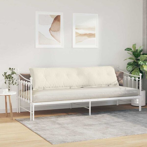 vidaXL Coj&iacute;n de Espalda Crema 200 x 50 cm Tela de pana