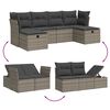vidaXL Set de muebles de jardín 6 pzas y cojines ratán sintético gris