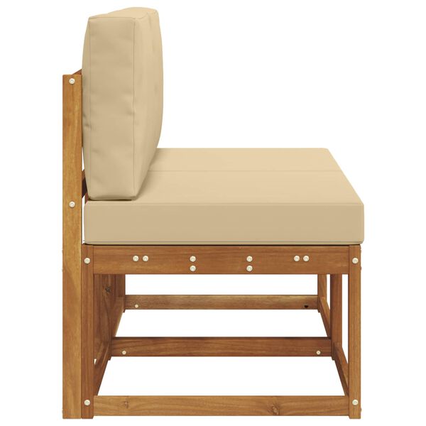 vidaXL 2 Pieza Sof&aacute; intermedio de exterior Madera de Acacia S&oacute;lida