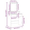 vidaXL Mesa de Tocador con caj&oacute;n Roble artisan 80 x 41 x 144.5 cm