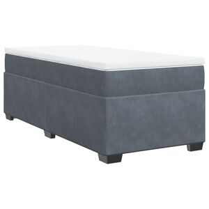 vidaXL Cama box spring con colch&oacute;n terciopelo gris oscuro 80x200 cm