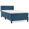 vidaXL Cama box spring con colch&oacute;n terciopelo azul oscuro 90x200 cm