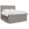 vidaXL Cama box spring con colch&oacute;n tela gris taupe 200x200 cm
