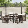 vidaXL Conjunto de Comedor de Jard&iacute;n 5 pcs Marr&oacute;n rat&aacute;n sint&eacute;tico