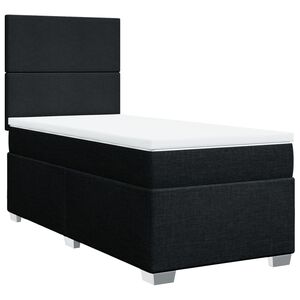 vidaXL Cama box spring con colch&oacute;n tela negro 80x200 cm