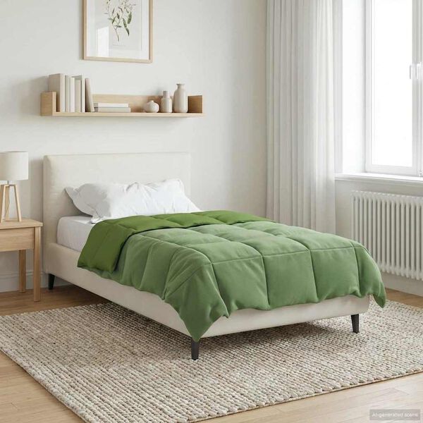 vidaXL Edred&oacute;n de Invierno Acolchado Verde 155 x 220 cm Microfibra