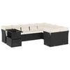 vidaXL Set de sof&aacute;s de jard&iacute;n 10 pzas cojines rat&aacute;n sint&eacute;tico negro