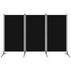 vidaXL Biombo divisor de 3 paneles negro 260x180 cm