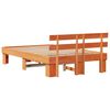 vidaXL Estructura de cama con cabecera Marrón cera 135 x 190 cm