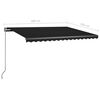 vidaXL Toldo autom&aacute;tico LED sensor de viento gris antracita 400x350 cm