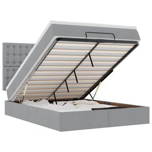 vidaXL Estructura cama otomana colch&oacute;n tela gris claro 140x200cm