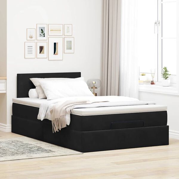 vidaXL Estructura de cama otomana colch&oacute;n terciopelo negro 120x200cm